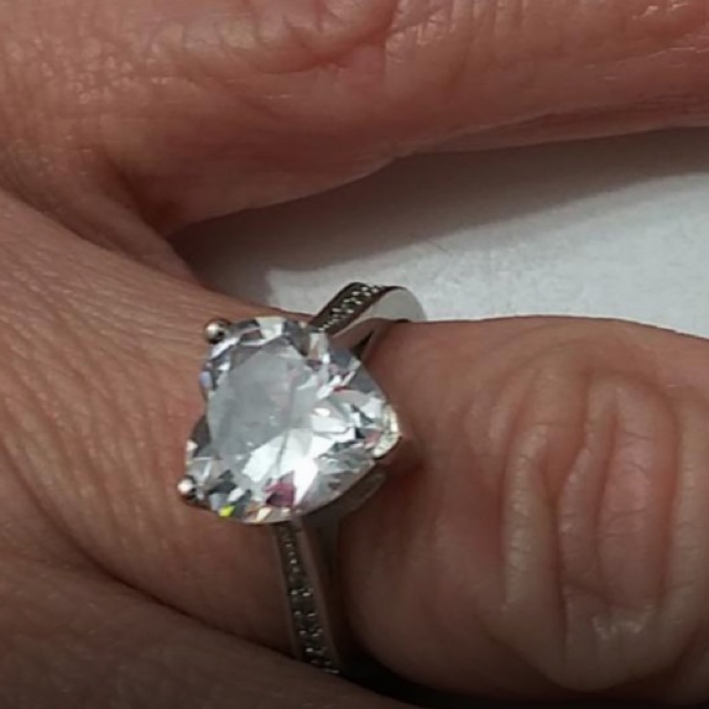 STAMPED 925 ENGAGEMENT WEDDING RING - Picture 4 of 6